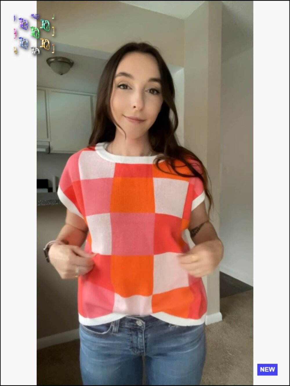 Cap Sleeve Crop Top Color Block Knit Sweater Trendy Casual Going Out Tee - Picture 7 of 7